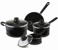 Living Plus Carbon Steel 7pc. Cookware Set, Black 